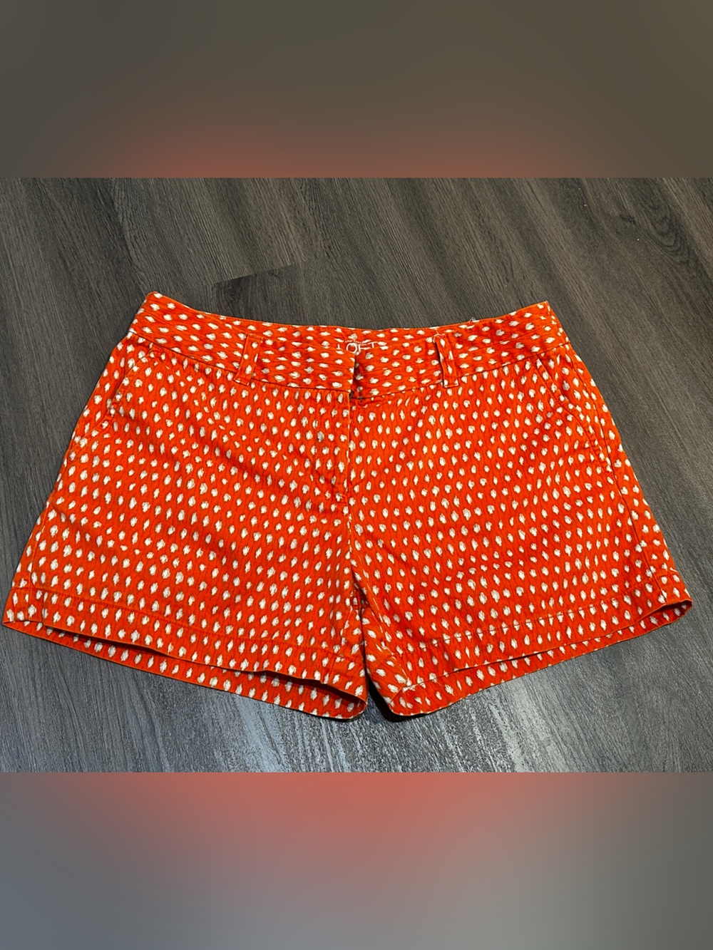 Women’s Red Geometric Print High Rise Tailored Shorts Preppy Summer Size 6